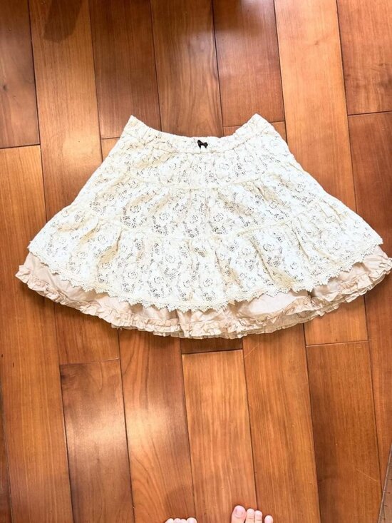 Dresses & Skirts - Cream Lace Mini Skirt